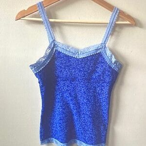 Old Navy Bright Blue Lace-Trim Tank Top